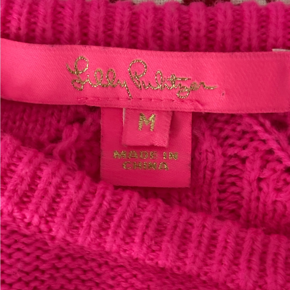 Lilly Pulitzer Nueve Sweater in Hyper Pink Size Medium - Picture 9 of 11